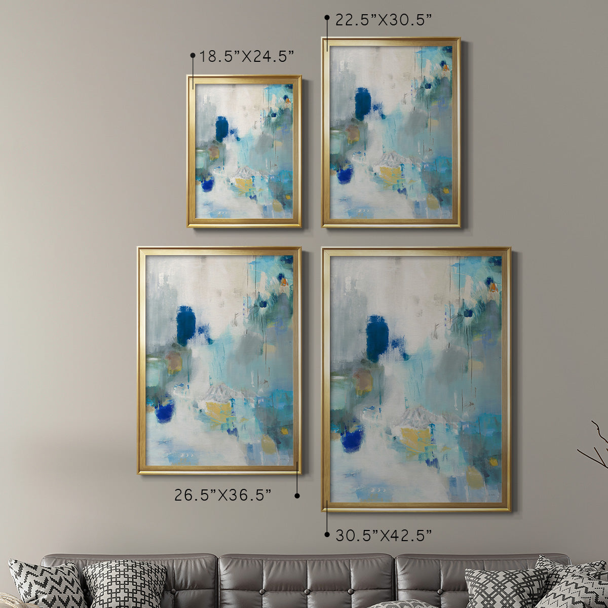 Celeste Motion II - Modern Framed Canvas Print