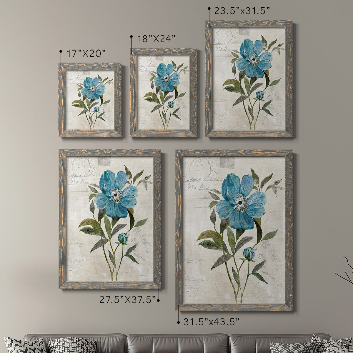 Linen Peony - Premium Framed Canvas 2 Piece Set - Ready to Hang