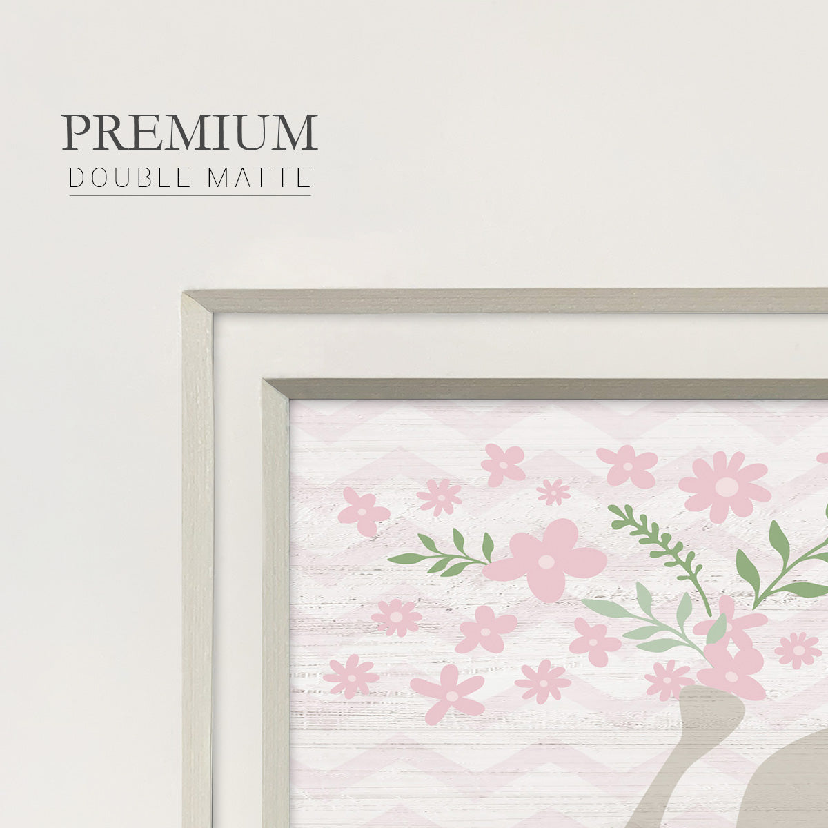 Floral Elephant - Double Matboard Framed Print