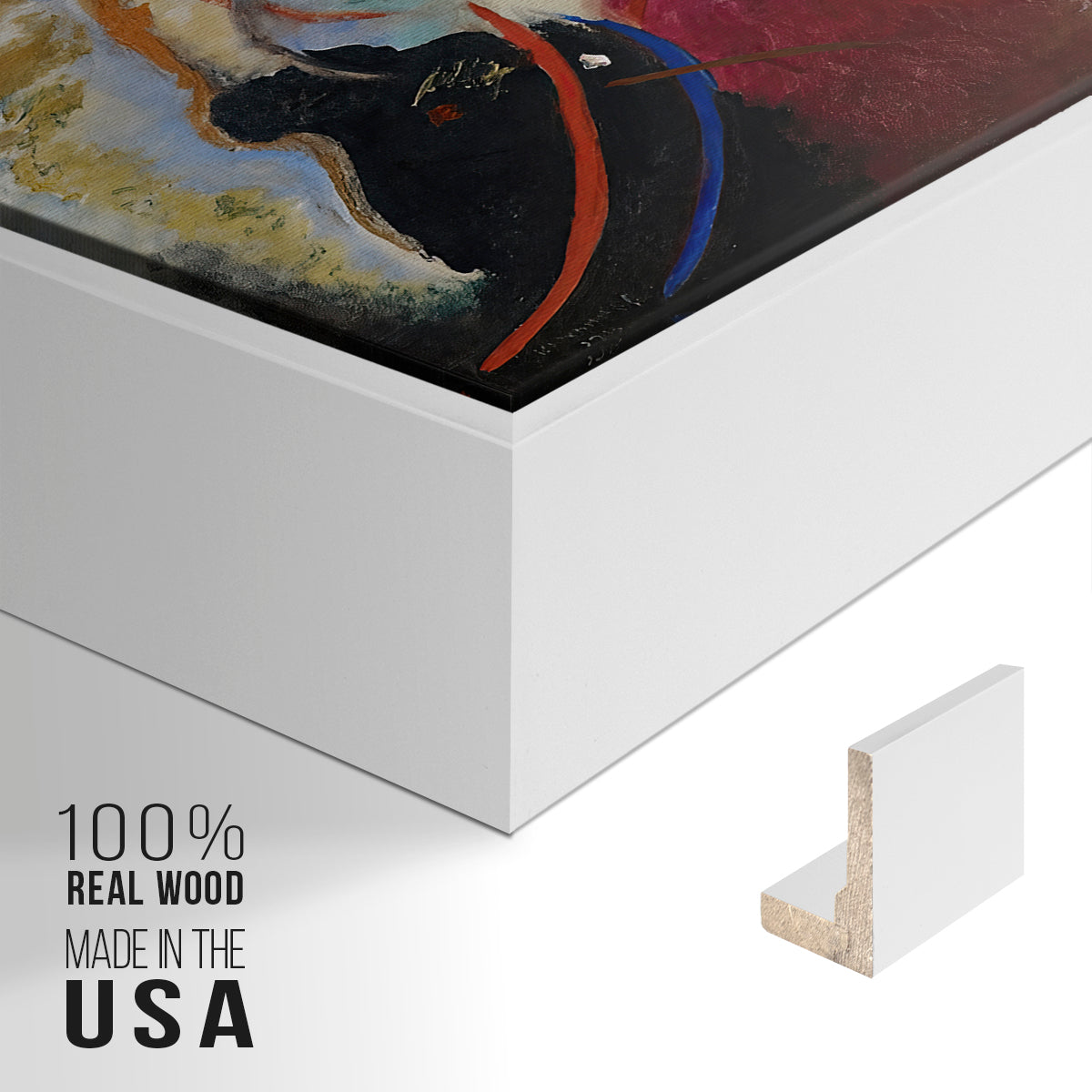 Fragment 2 for Composition VII, 1913 - Floater Framed Canvas Print
