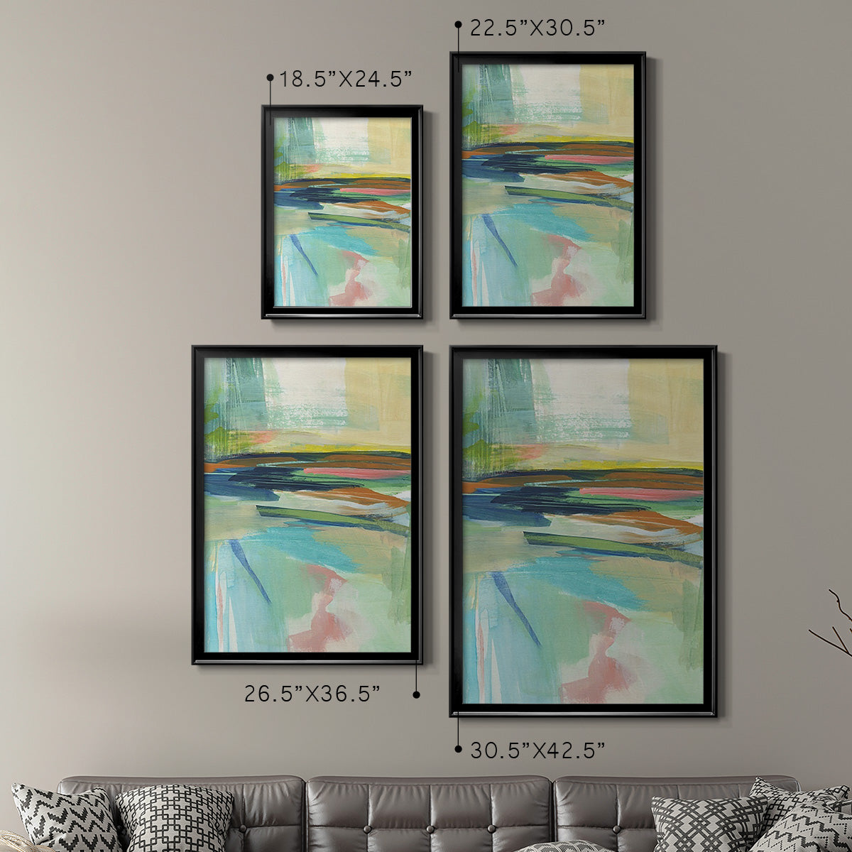 Radiant Horizon II - Modern Framed Canvas Print