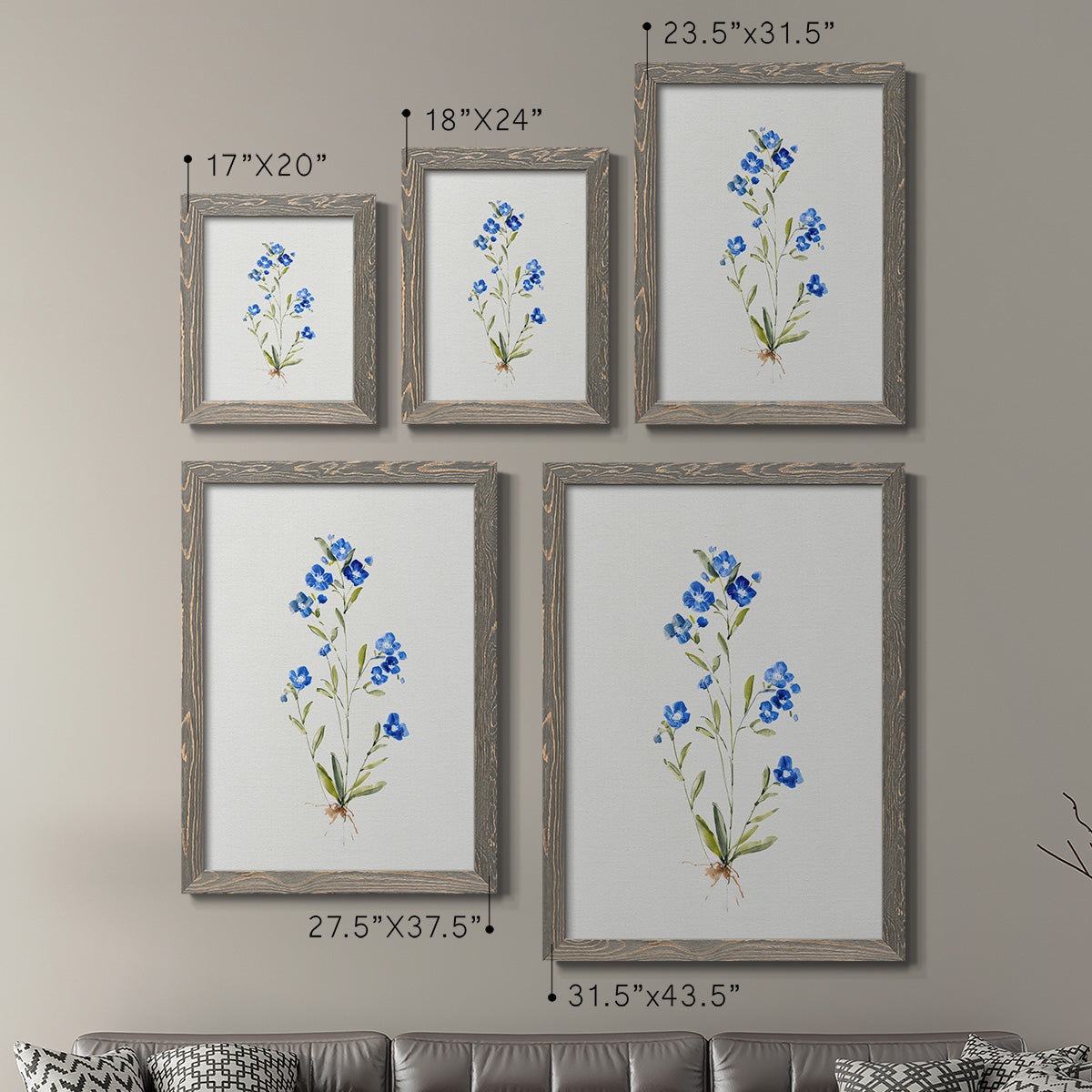 Petite Blue I - Premium Framed Canvas 2 Piece Set - Ready to Hang