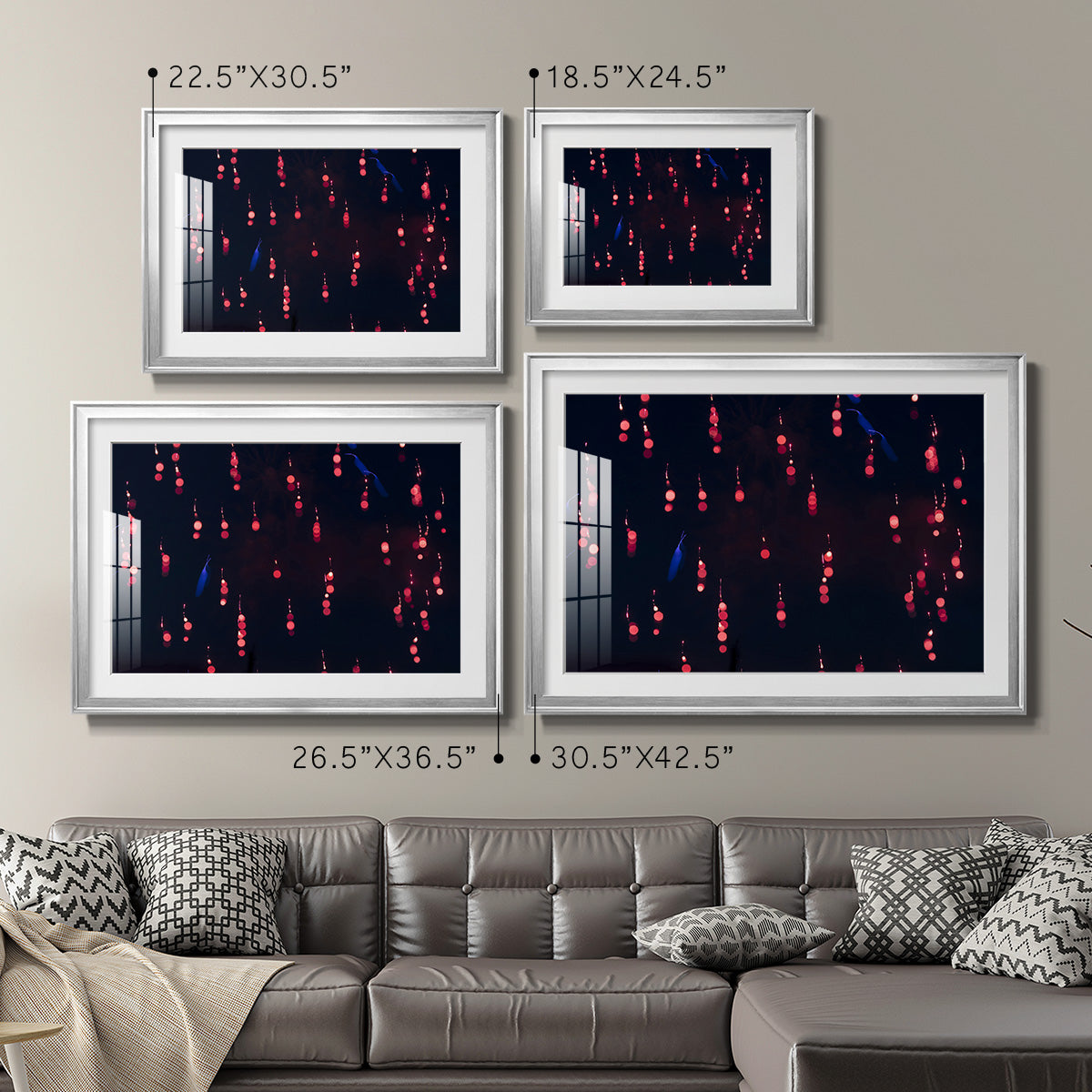 Crimson Constellation - Modern Framed Art Print