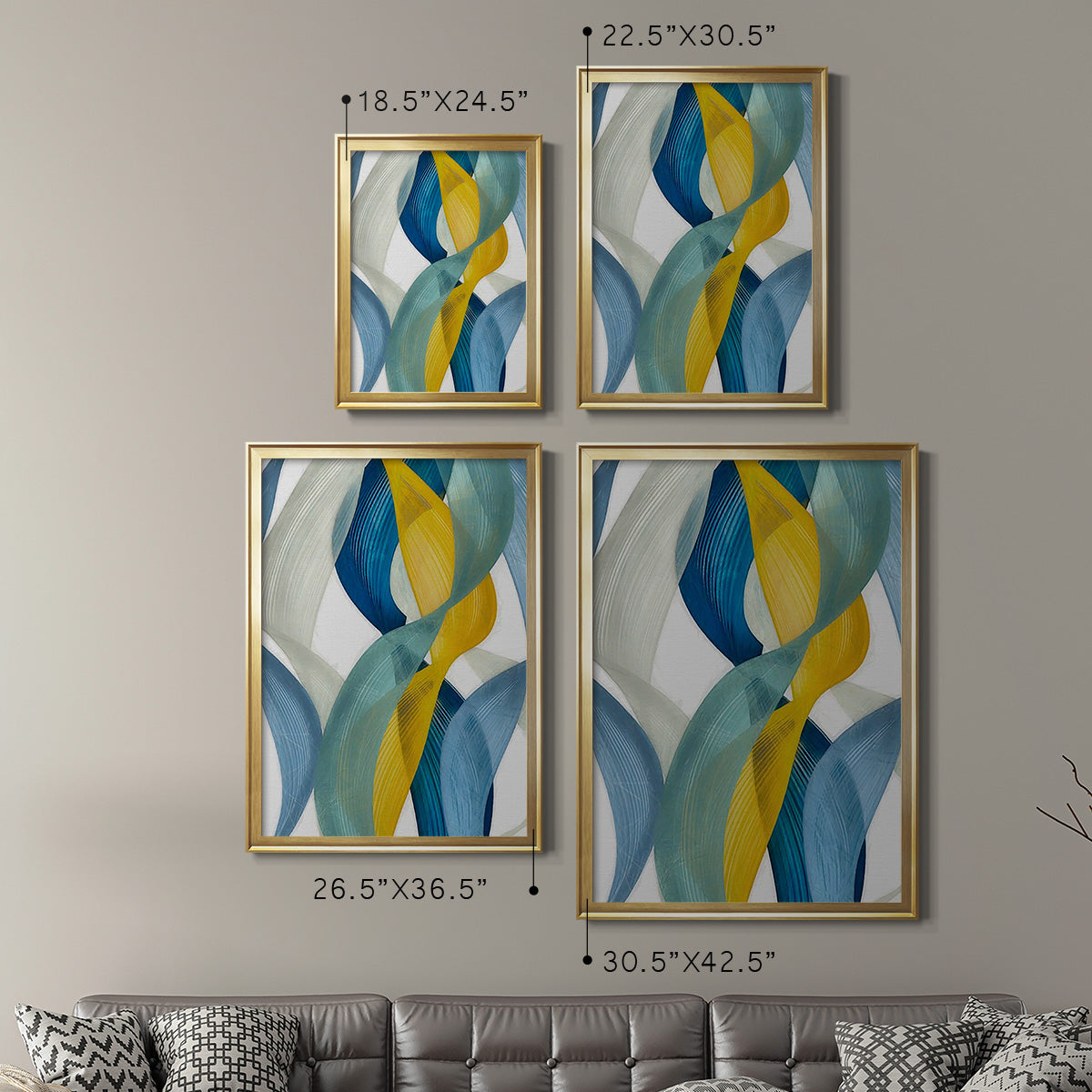 Horizontal Bands II - Modern Framed Canvas Print