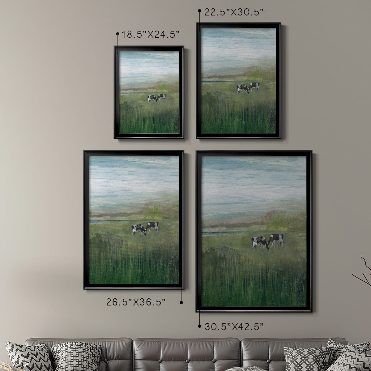 Out to Pasture I - Modern Framed Canvas Print