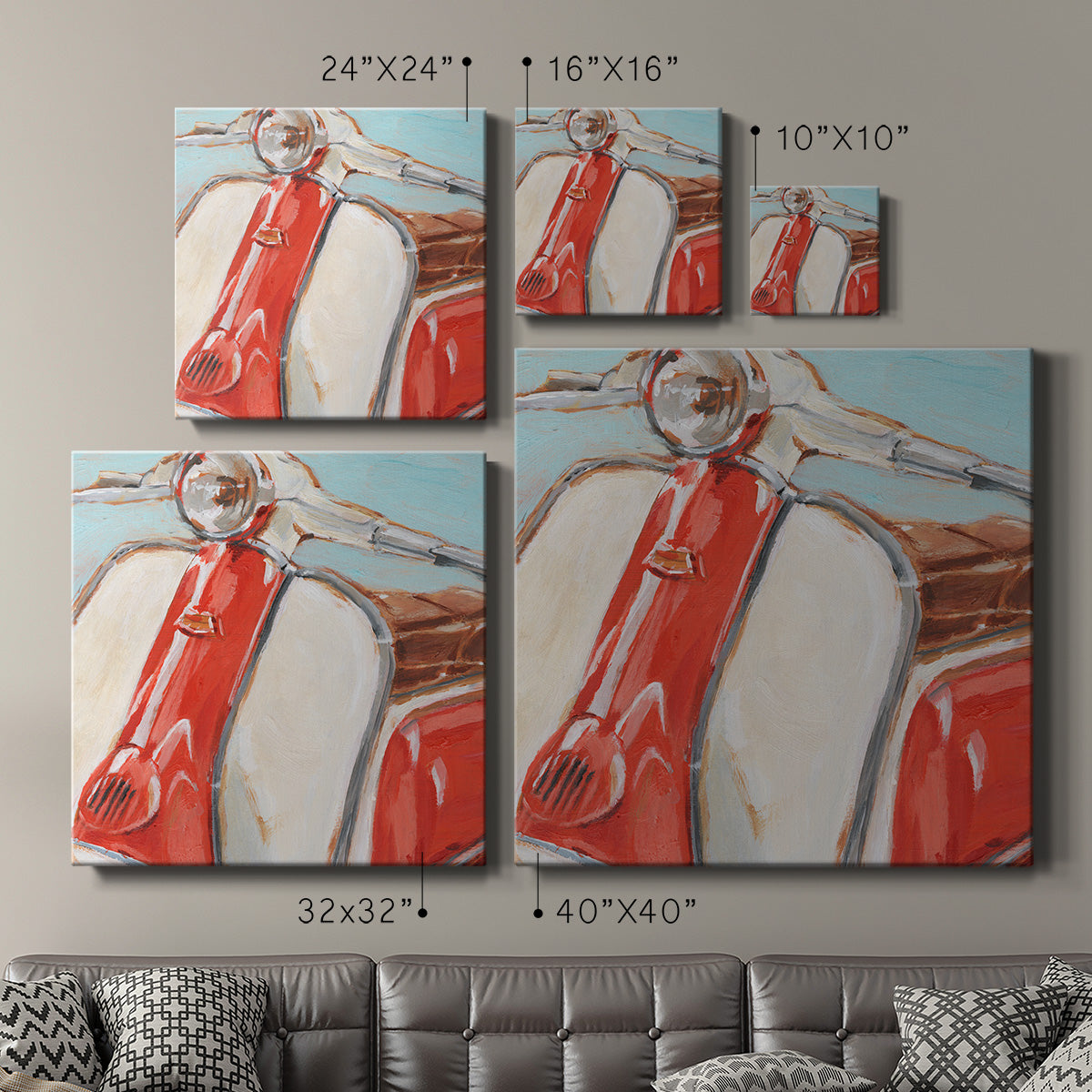 Retro Scooter II-Premium Gallery Wrapped Canvas - Ready to Hang