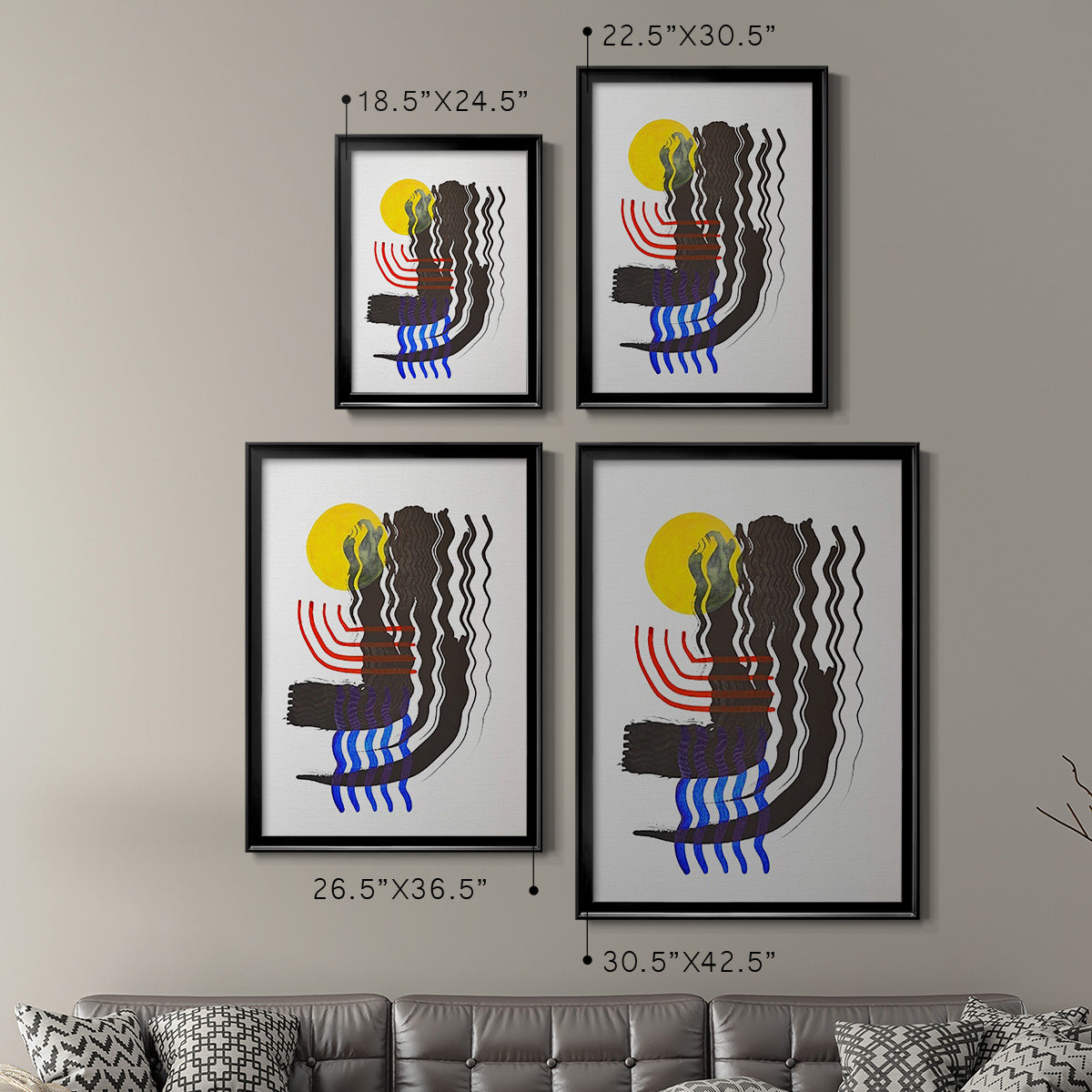 Shifting II - Modern Framed Canvas Print
