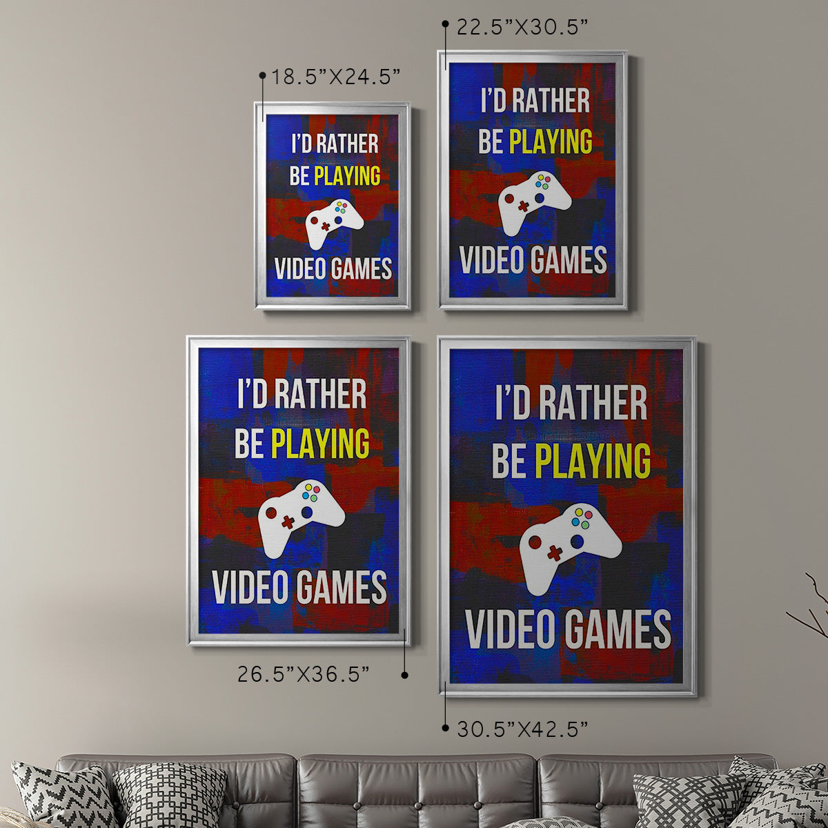 Gamer at Play III - Modern Framed Canvas Print