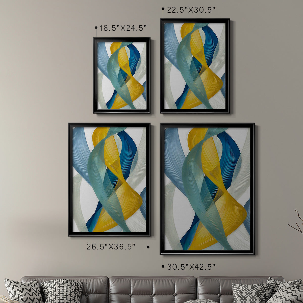Horizontal Bands I - Modern Framed Canvas Print