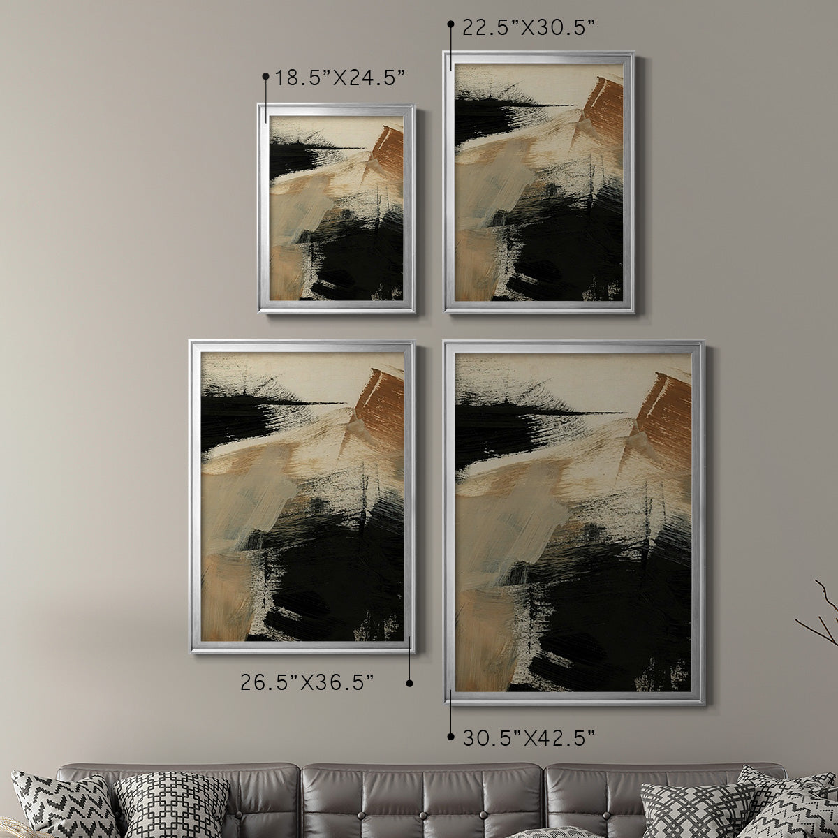 Baked Paintstrokes III - Modern Framed Canvas Print