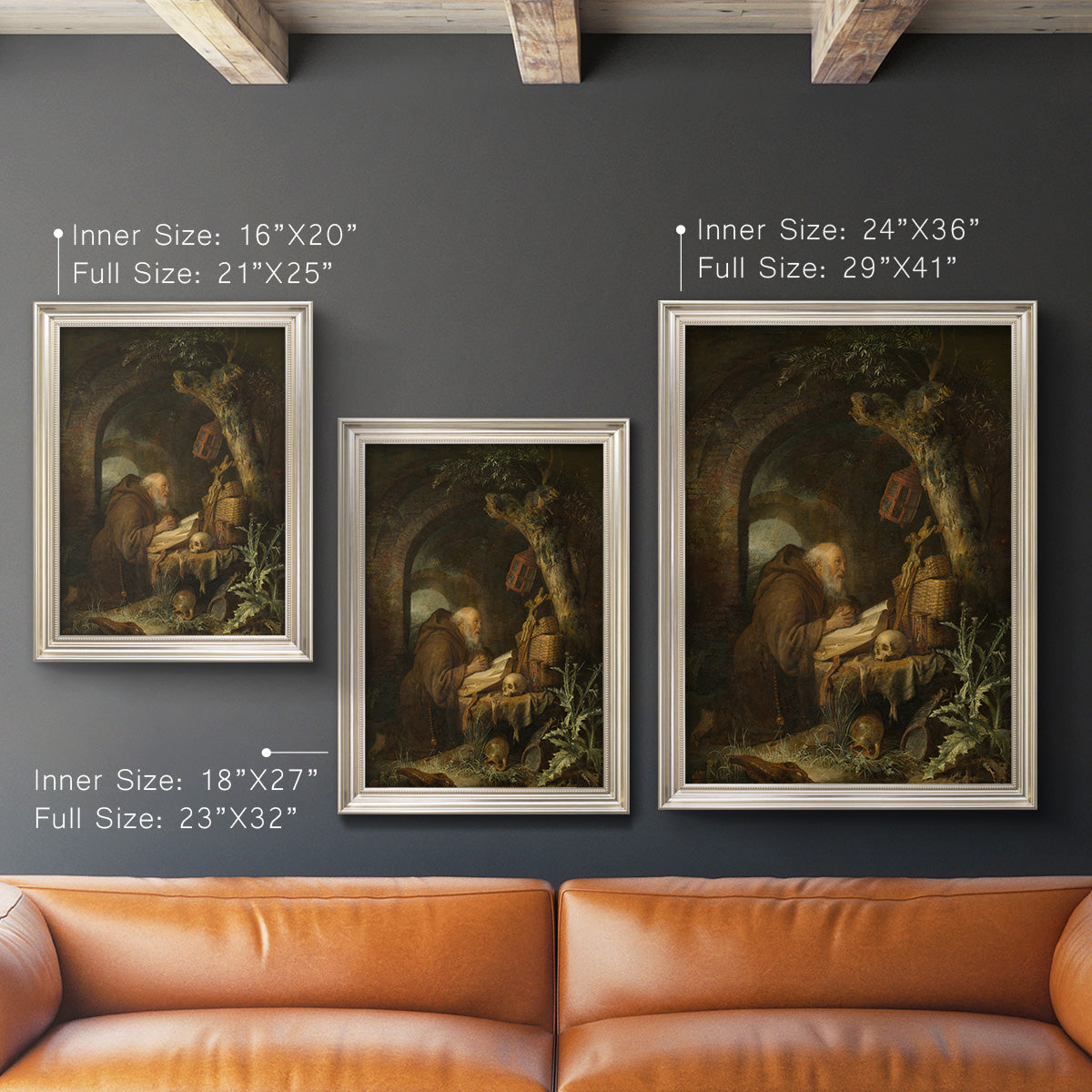 The Hermit, 1670 - Ornate Framed Canvas Print