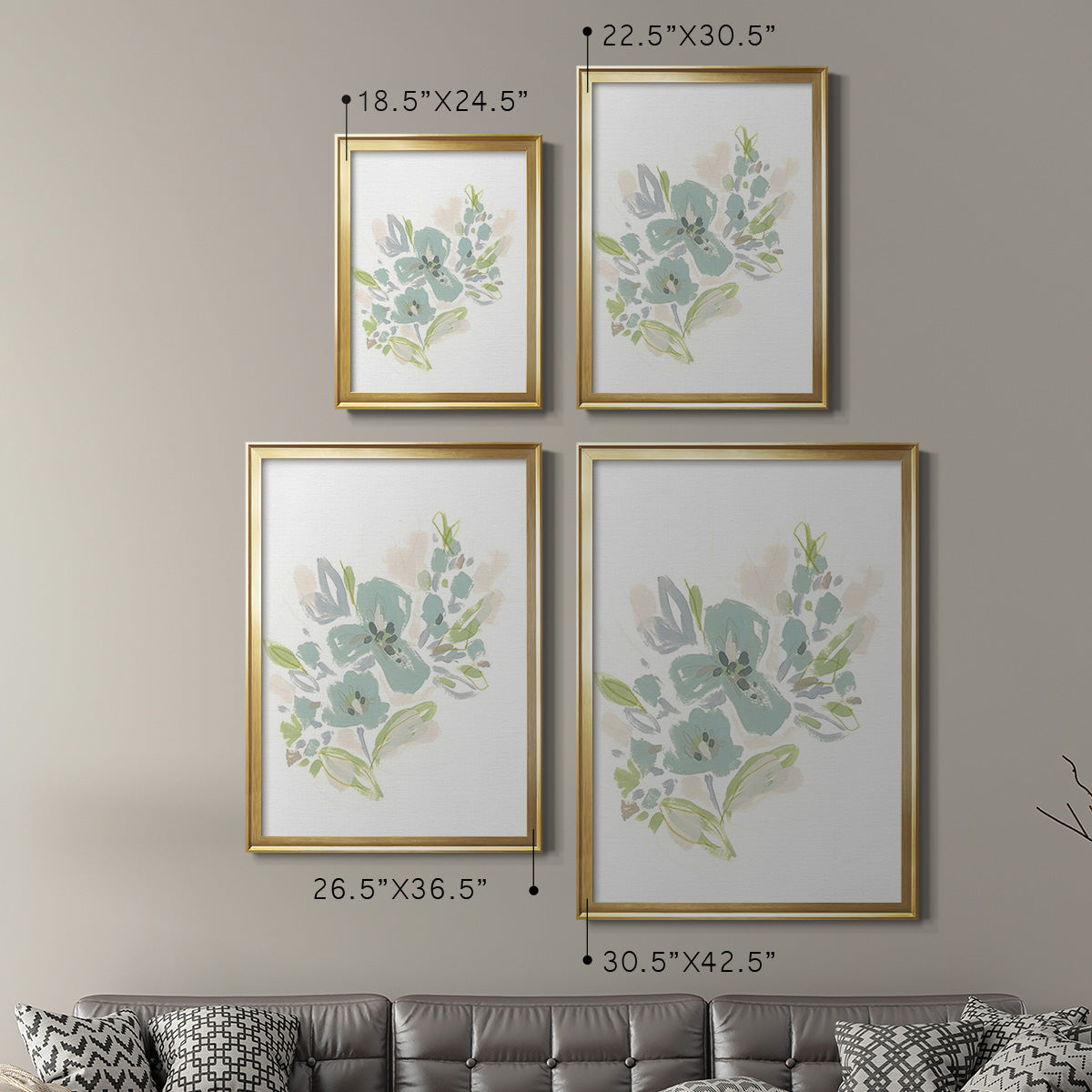 Seafoam Petals III - Modern Framed Canvas Print