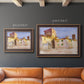 Impressionist Italian village scene by John Singer Sargent in an ornate bronzed mahogany wood frame shown in multiple size options.