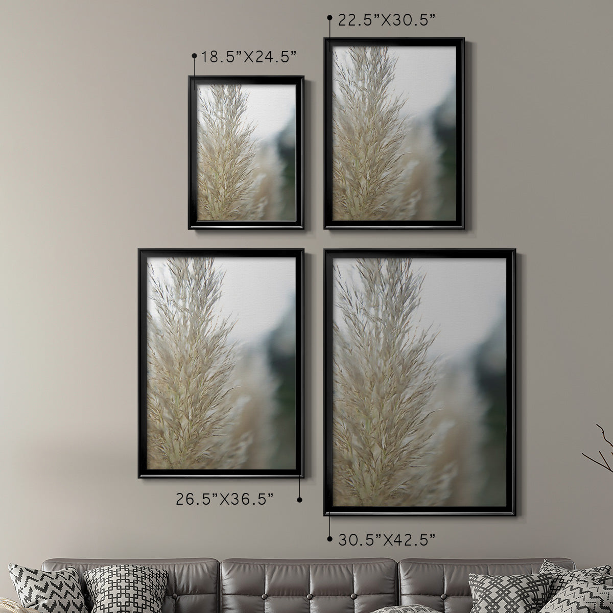 Subtle Grasses IV - Modern Framed Canvas Print