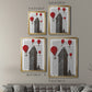 Flat Iron Building and Red Hot Air Balloons - Modern Framed Canvas Print