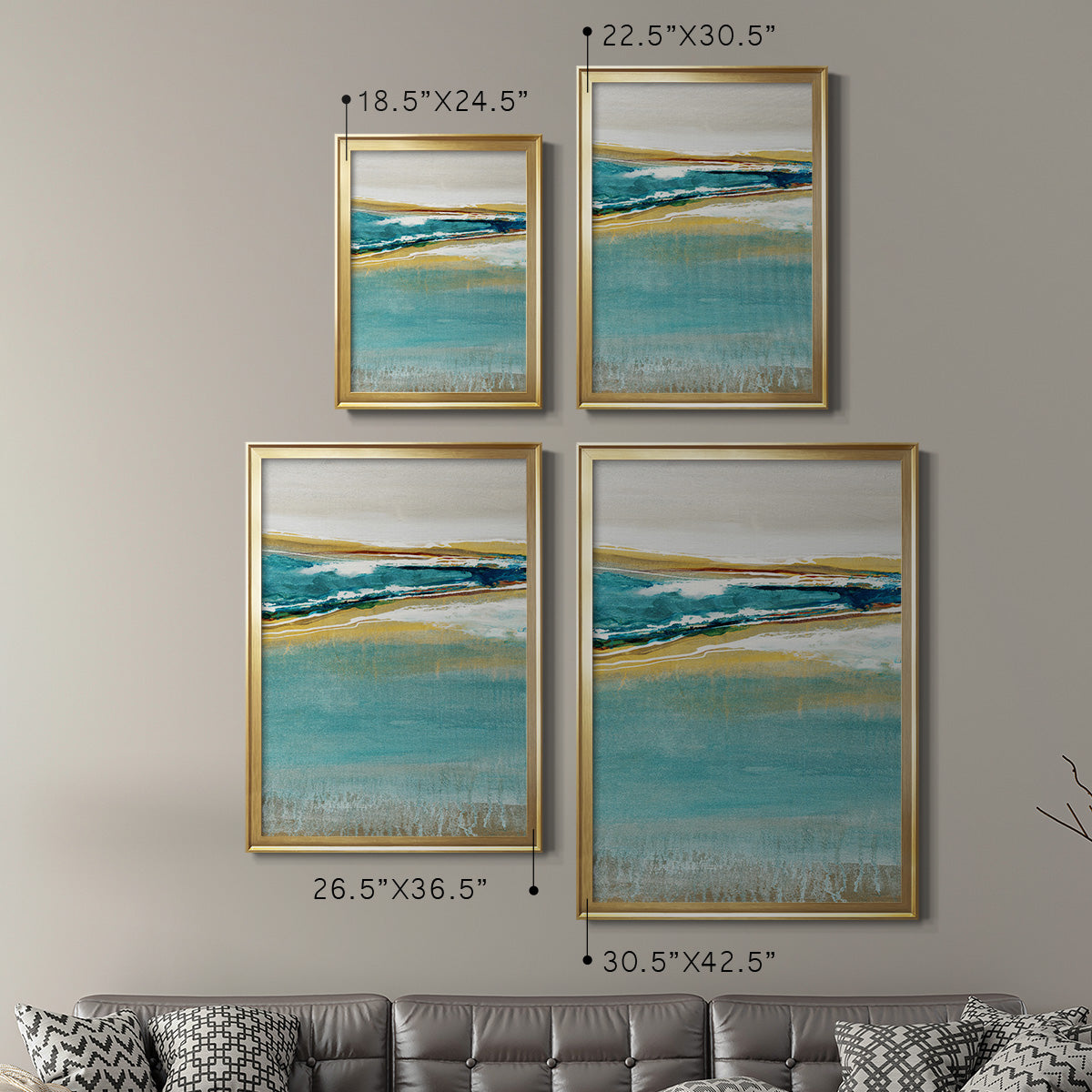 Aqua Quartz V1 - Modern Framed Canvas Print