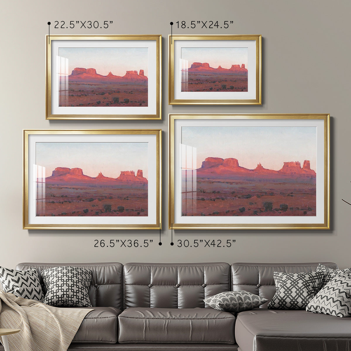 Red Rocks at Dusk II - Modern Framed Art Print