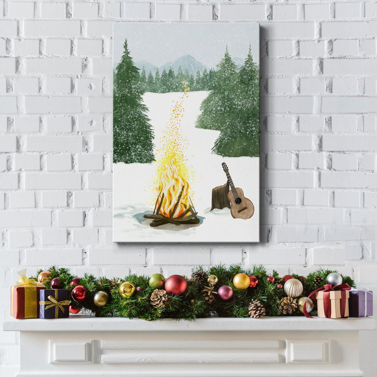 Camping for Christmas Collection B Premium Gallery Wrapped Canvas - Ready to Hang