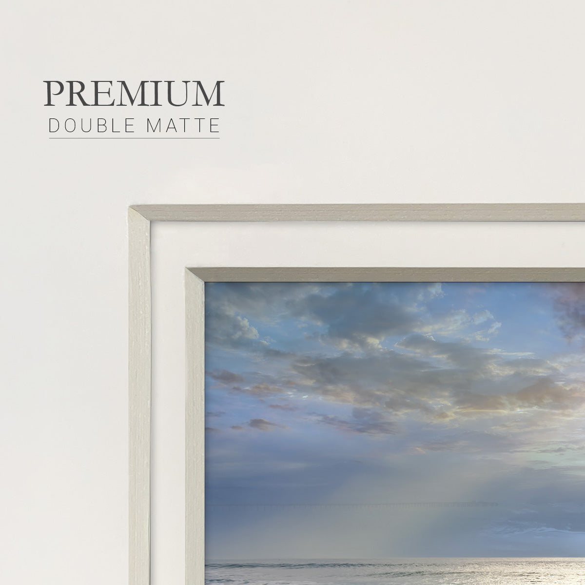 Aqua Blue Morning Premium Framed Print Double Matboard