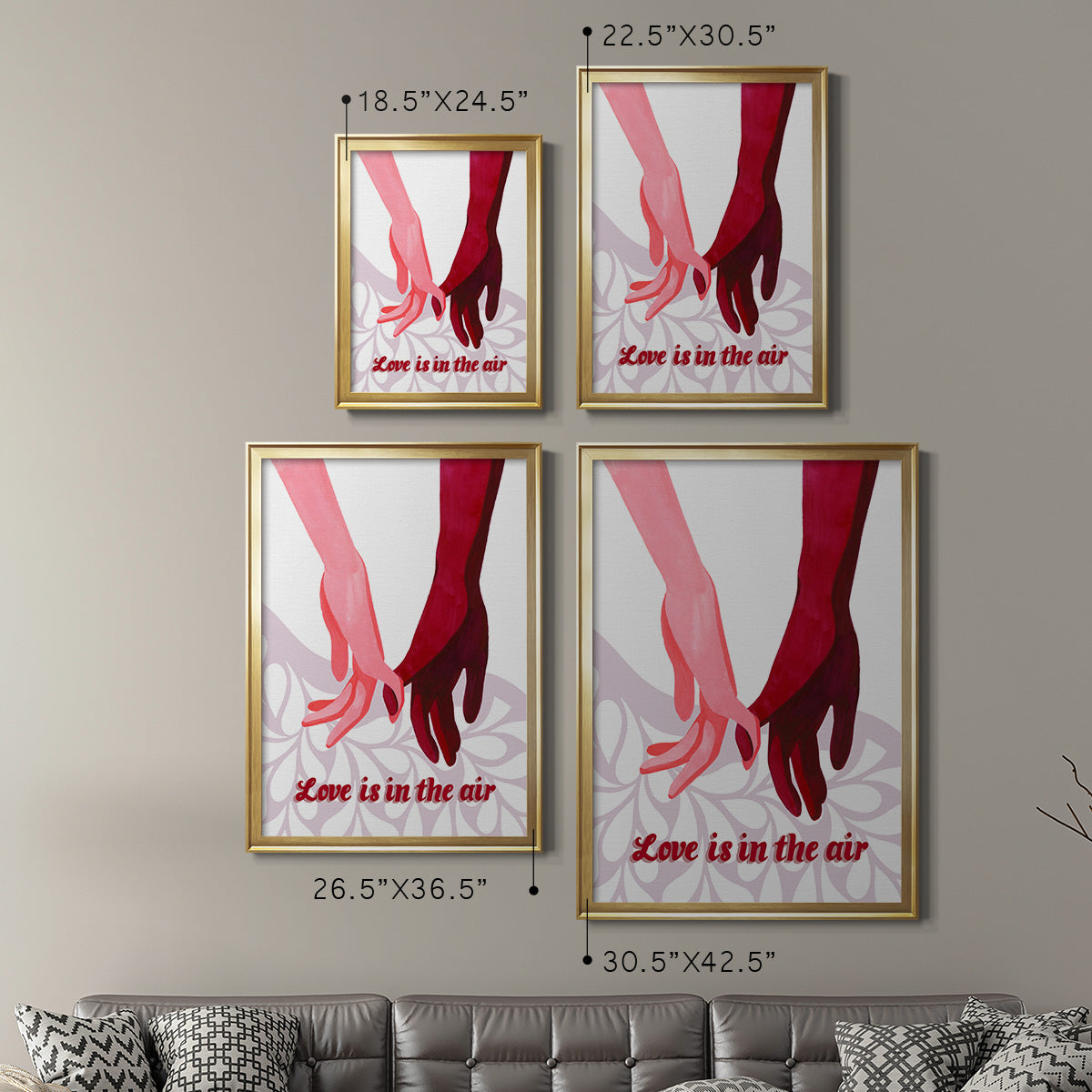 Groovy Love II - Modern Framed Canvas Print