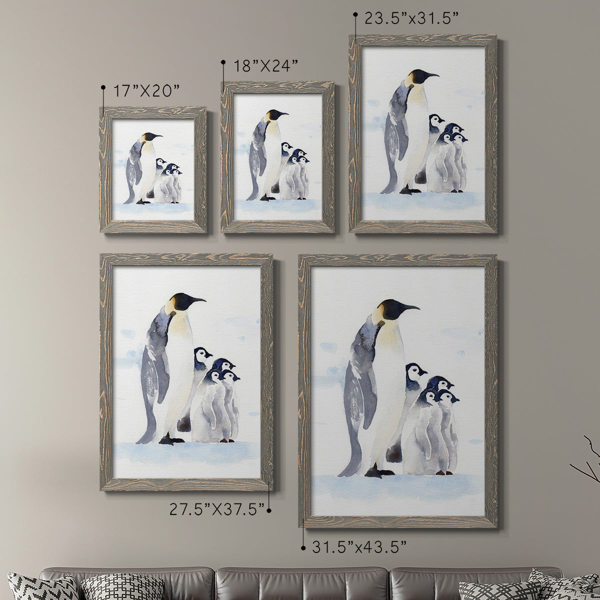 Emperor Penguins I - Premium Framed Canvas 2 Piece Set - Ready to Hang