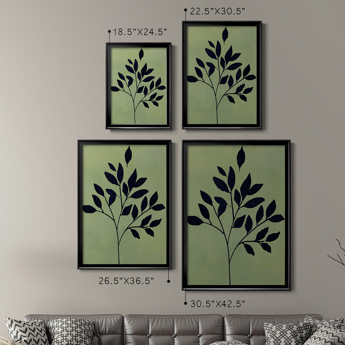 Earthly Botanical I - Modern Framed Canvas Print