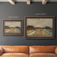 Impressionist Dutch bulb field landscape by Vincent van Gogh in an ornate bronzed mahogany wood frame shown in multiple size options.