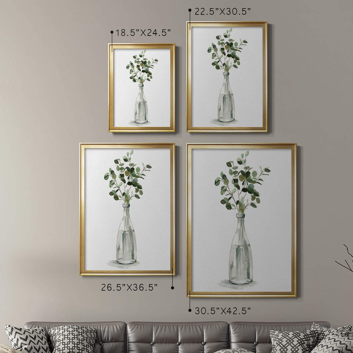 Botanical Arrangement I - Modern Framed Canvas Print