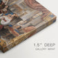Canvas art print of a group of figures gathered outdoors in travel or religious setting, highlighting texture and gallery-wrapped edges