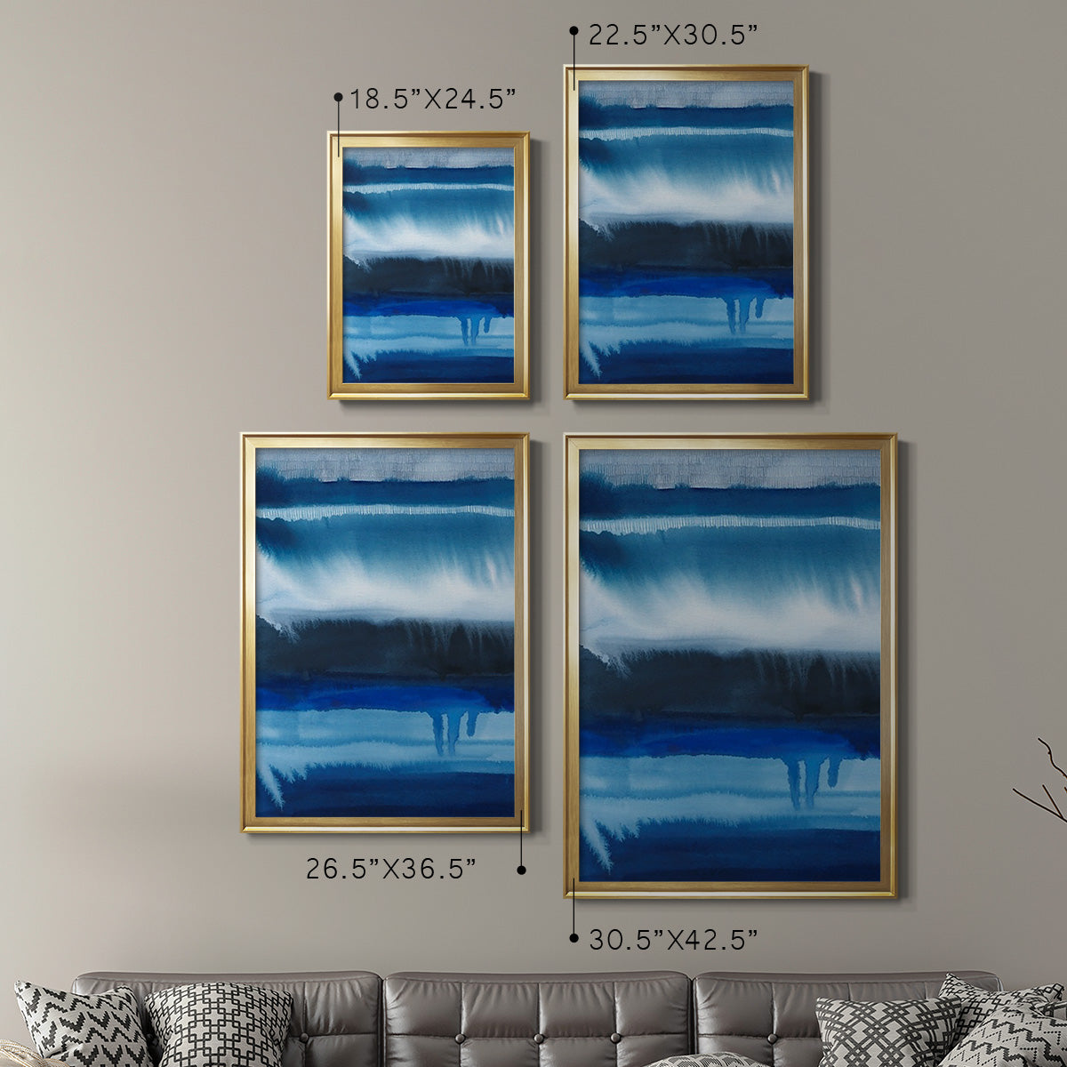 Deep Blue Shore II - Modern Framed Canvas Print