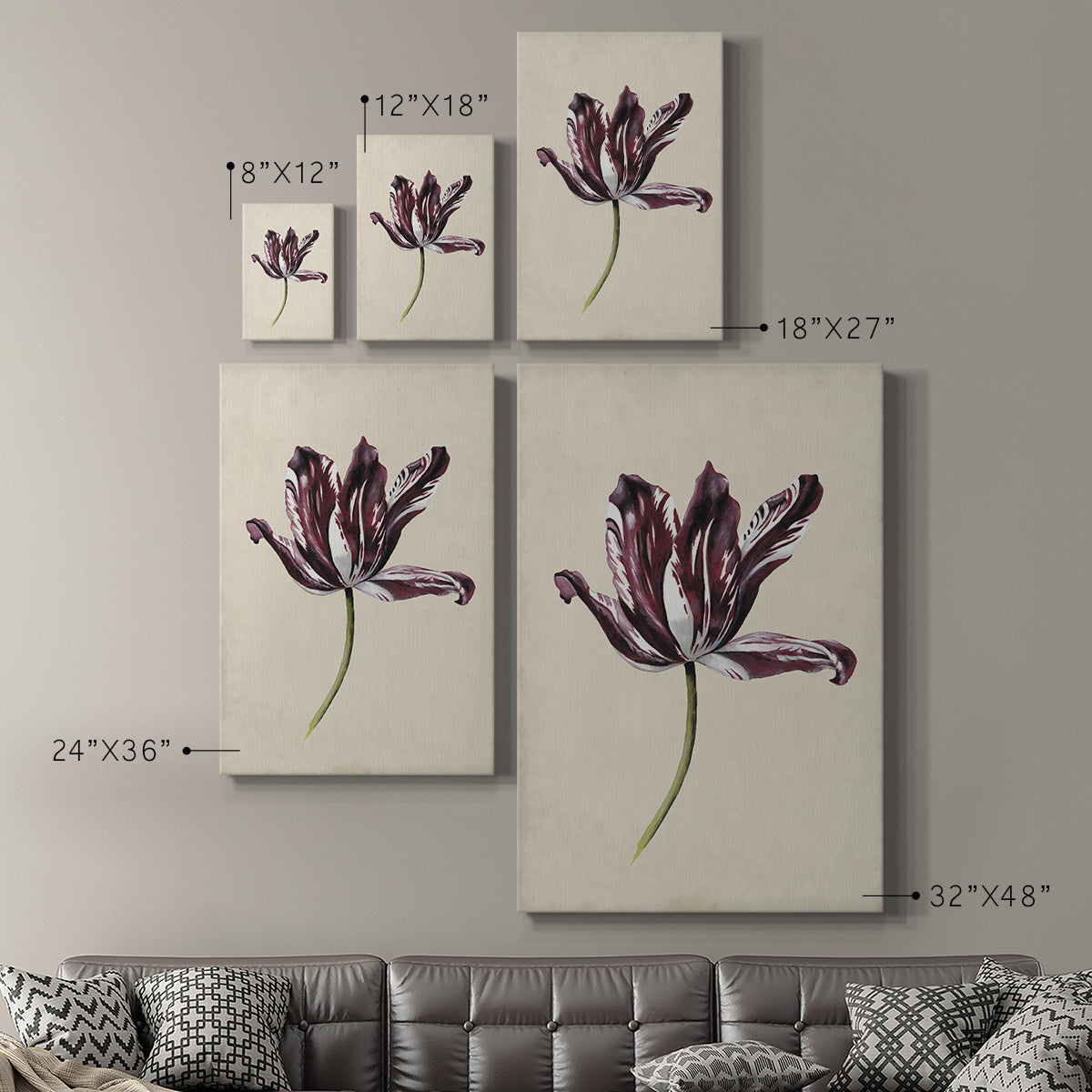 Antique Tulip Study IV Premium Gallery Wrapped Canvas - Ready to Hang