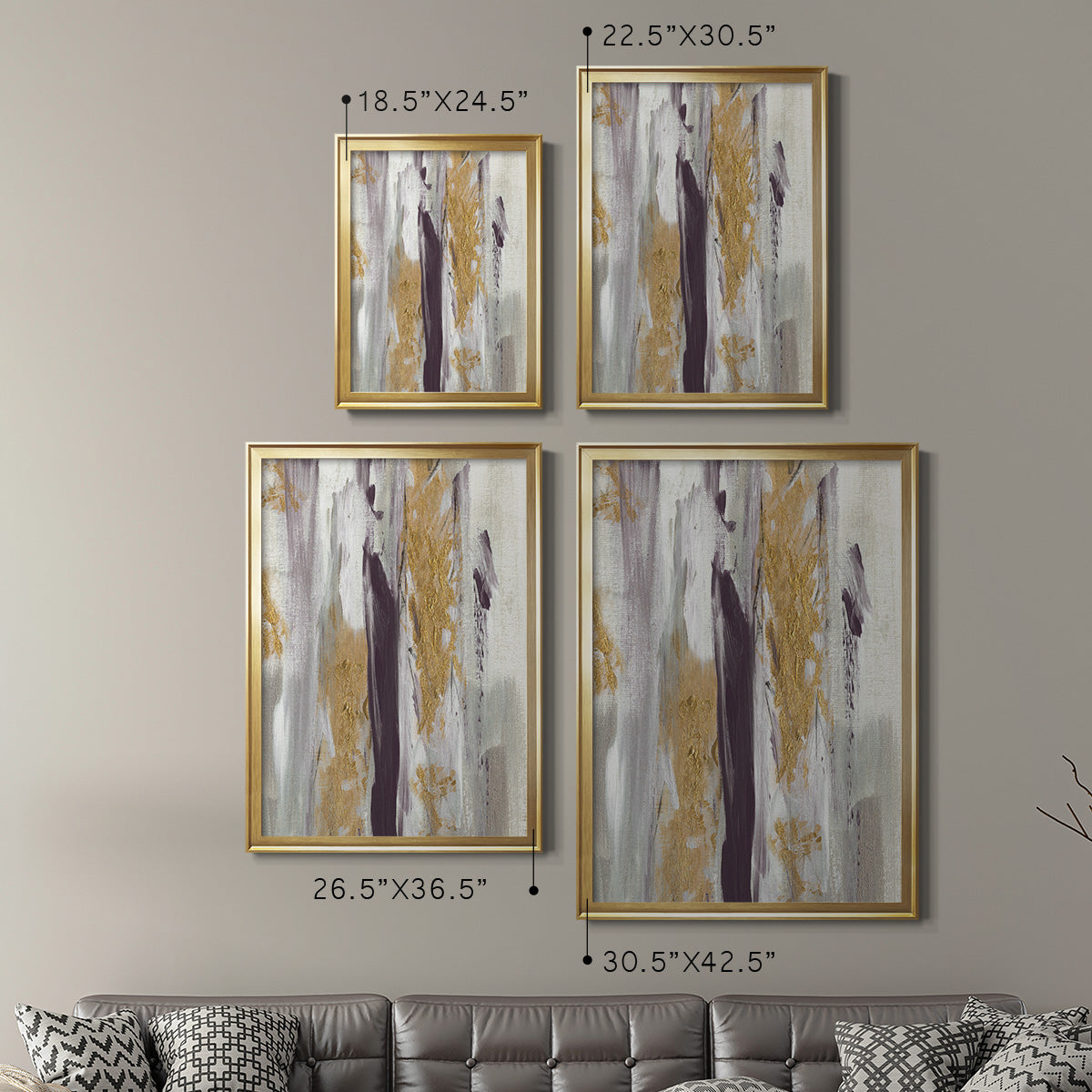 Tumultuous Amethyst II - Modern Framed Canvas Print