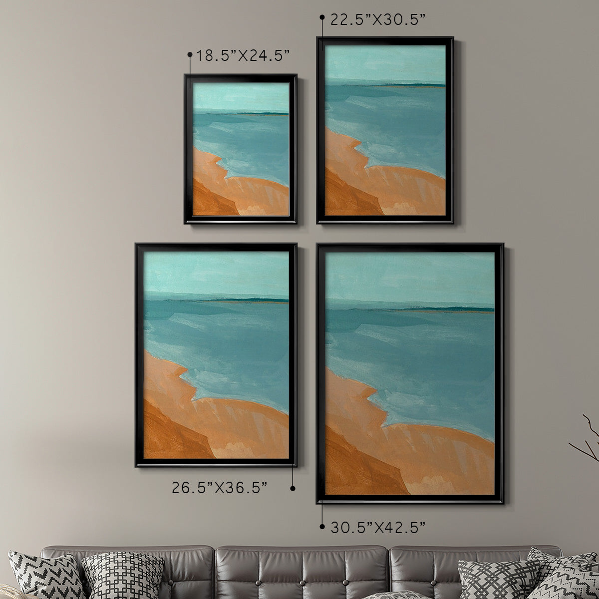 Out on the Sandbar II - Modern Framed Canvas Print