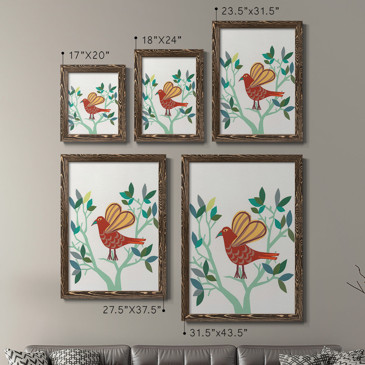 Whitty Bird I - Premium Framed Canvas 2 Piece Set - Ready to Hang