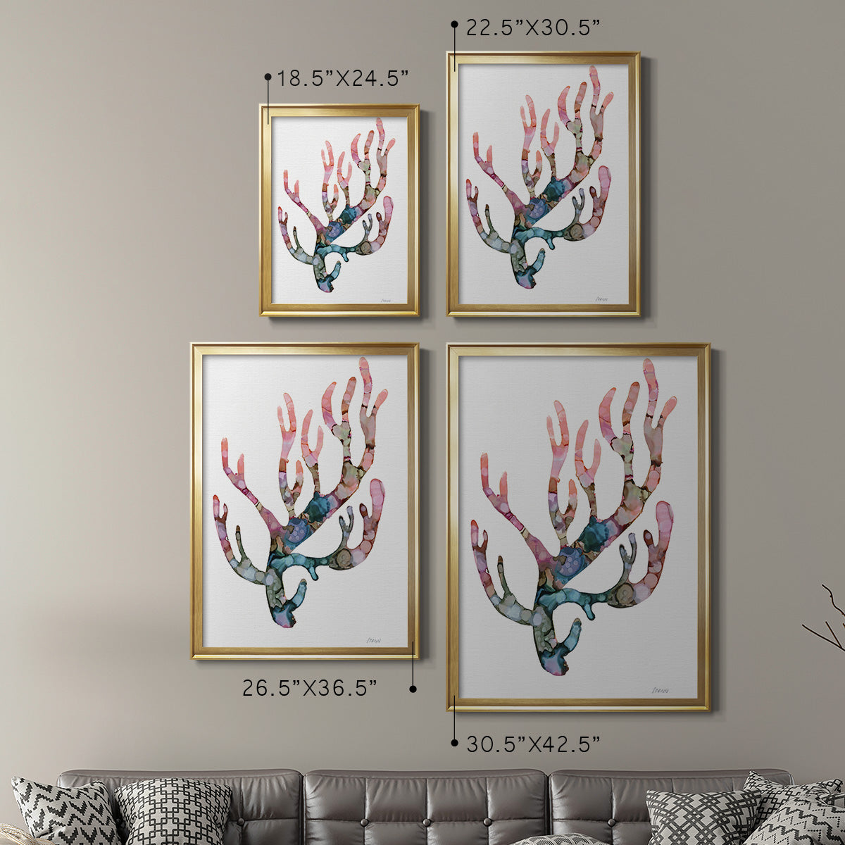 Sea Coral II - Modern Framed Canvas Print