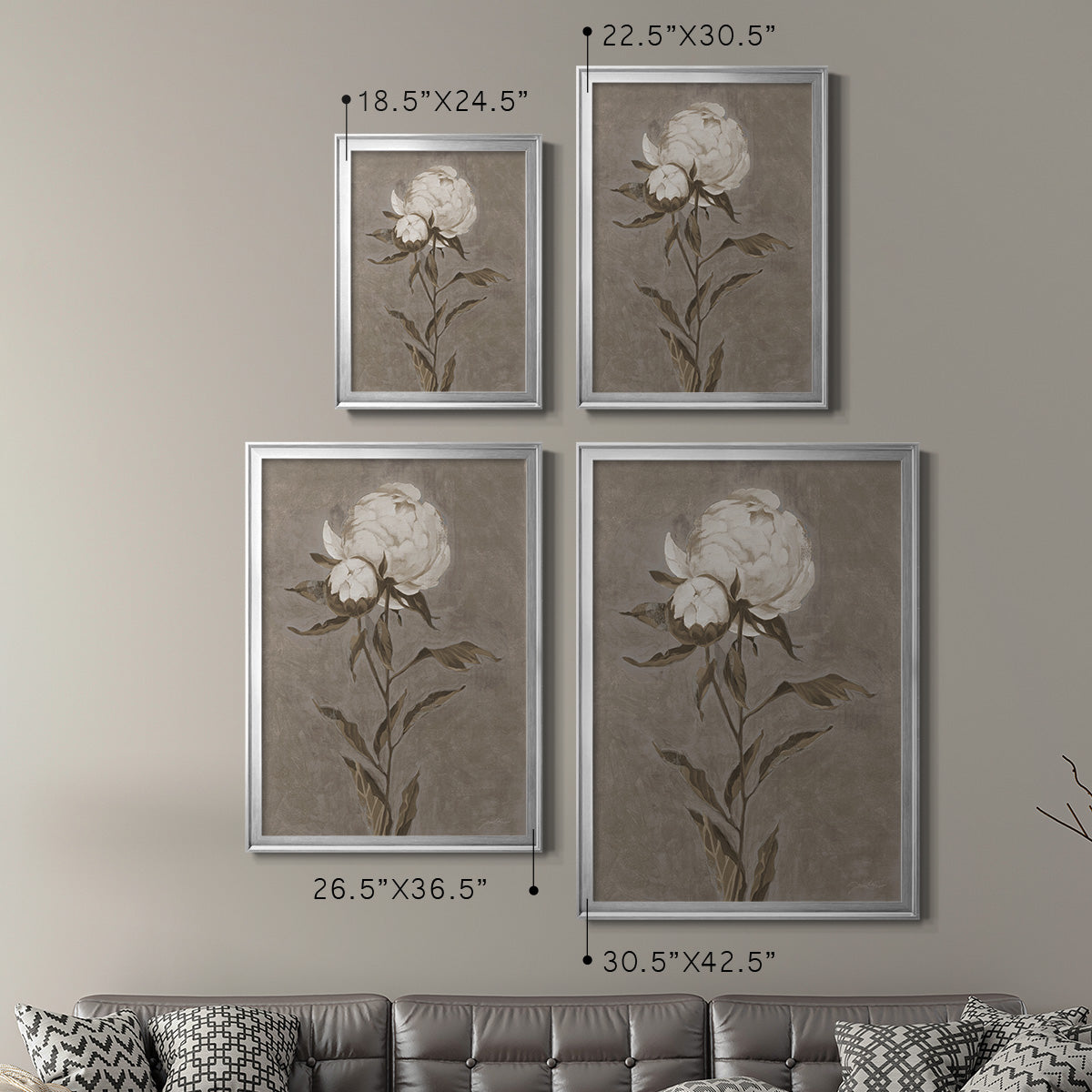 Pretty As A Peony II - Modern Framed Canvas Print