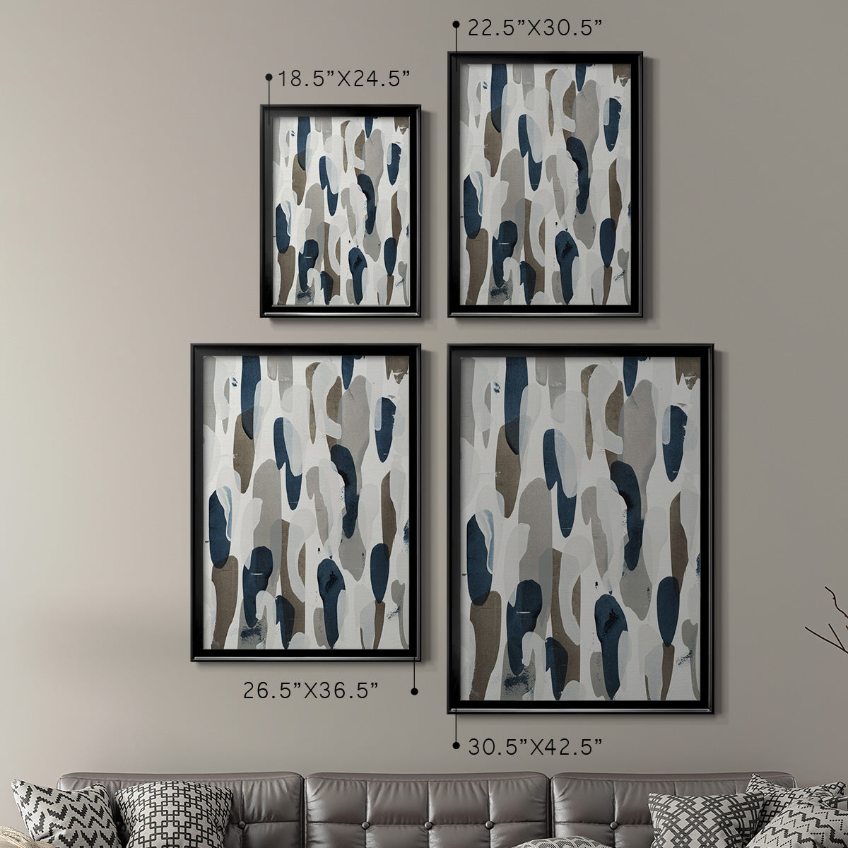 River's Run - Modern Framed Canvas Print