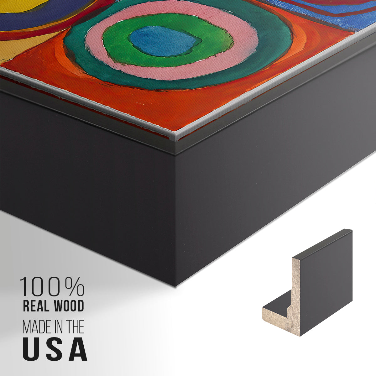 Color Study: Squares with Concentric Circles, 1913 - Floater Framed Canvas Print