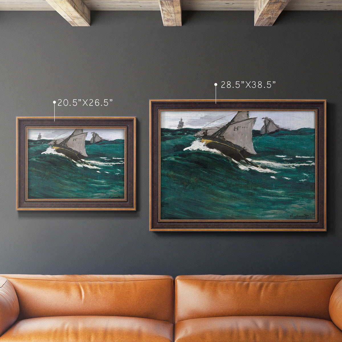 The Green Wave - Ornate Framed Canvas Print