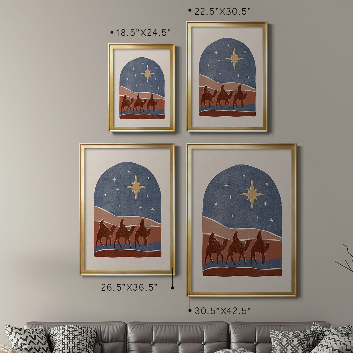 Boho Nativity II - Modern Framed Canvas Print