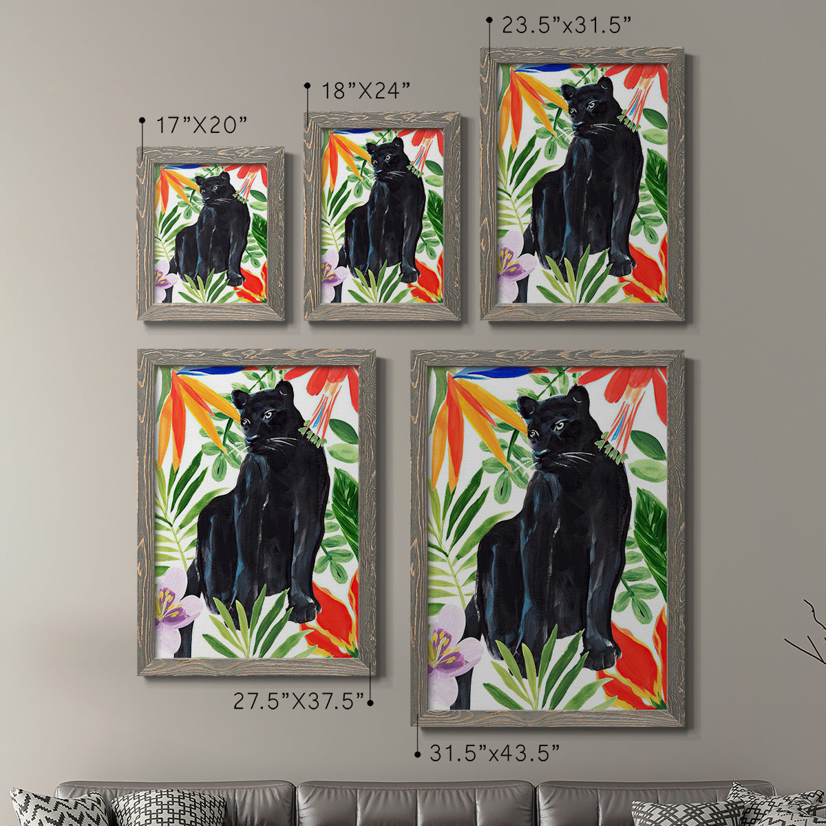 Panther's Paradise I - Premium Framed Canvas 2 Piece Set - Ready to Hang