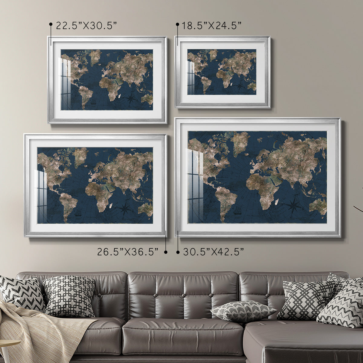 Navy Atlas Premium Framed Print - Ready to Hang