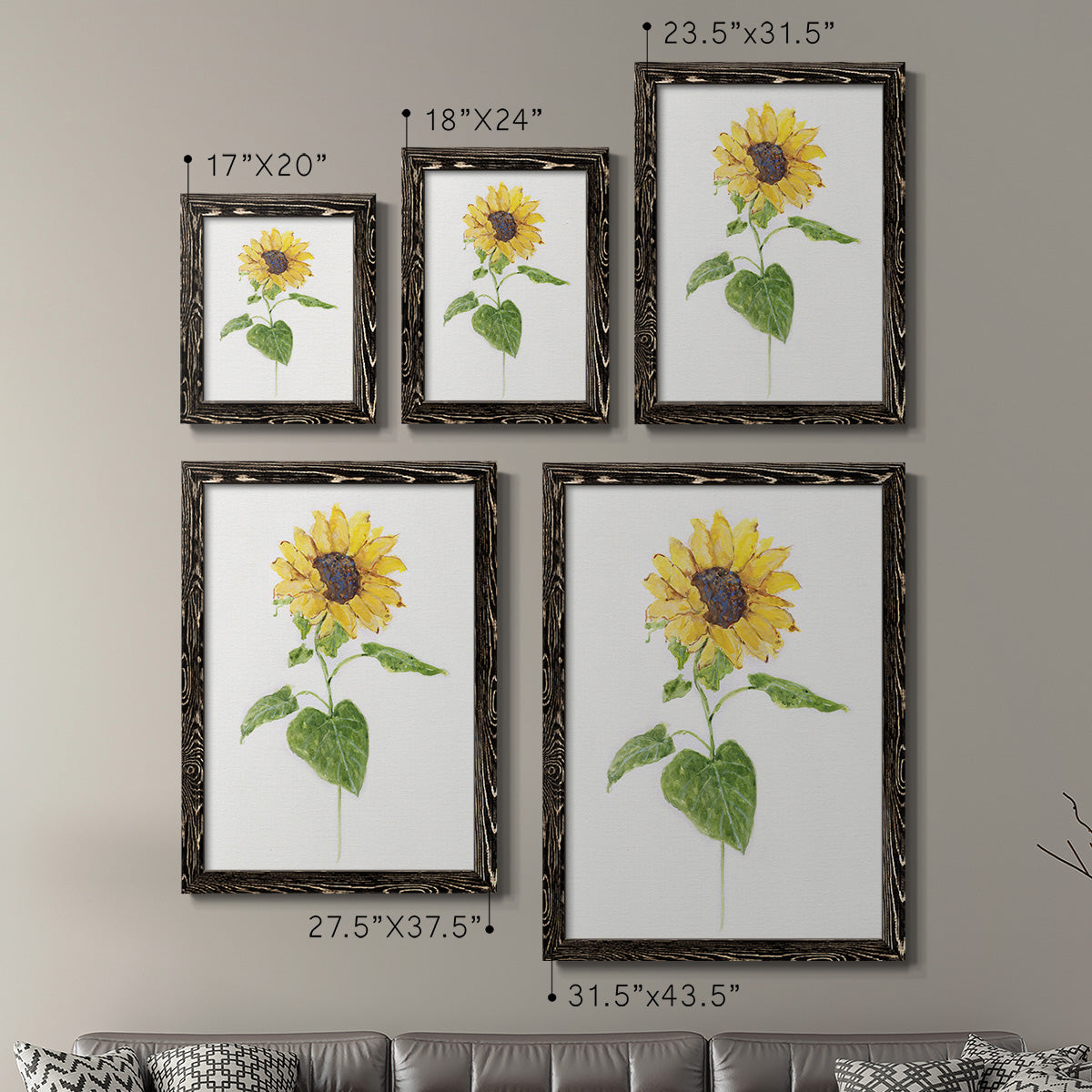 Sunflower I   - Premium Framed Canvas 2 Piece Set - Ready to Hang