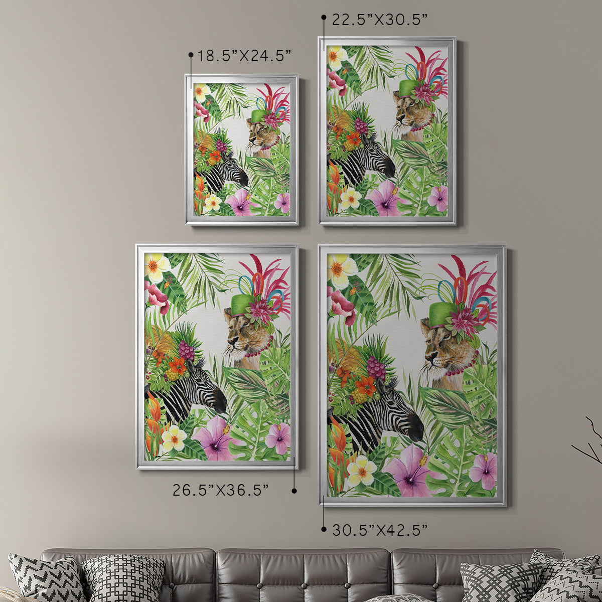 Jungle Royale II - Modern Framed Canvas Print