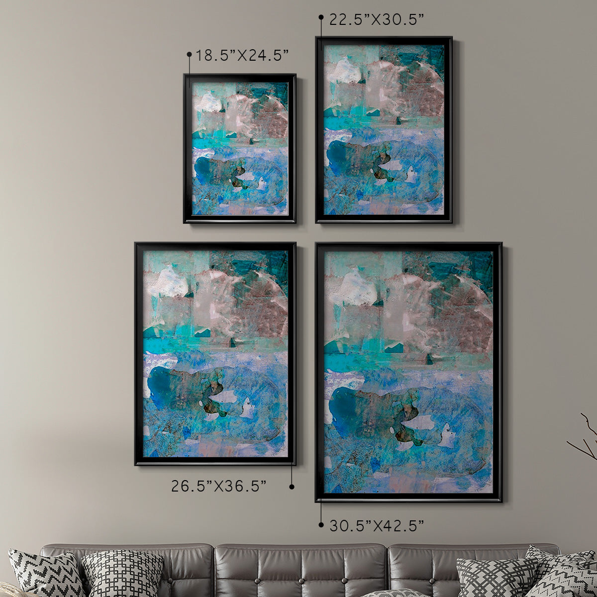 Impasto IV - Modern Framed Canvas Print