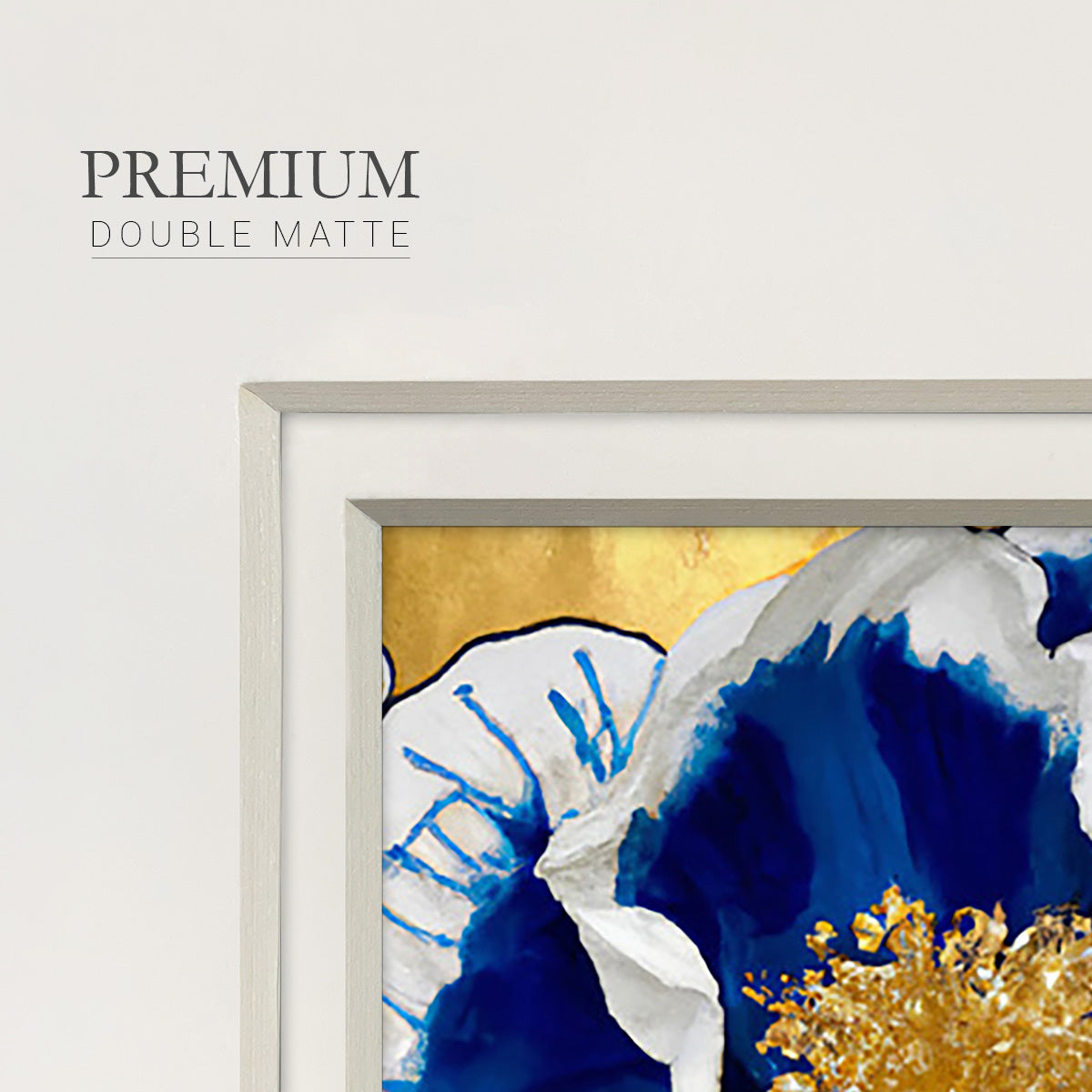 Glue and Gold Floral Premium Framed Print Double Matboard