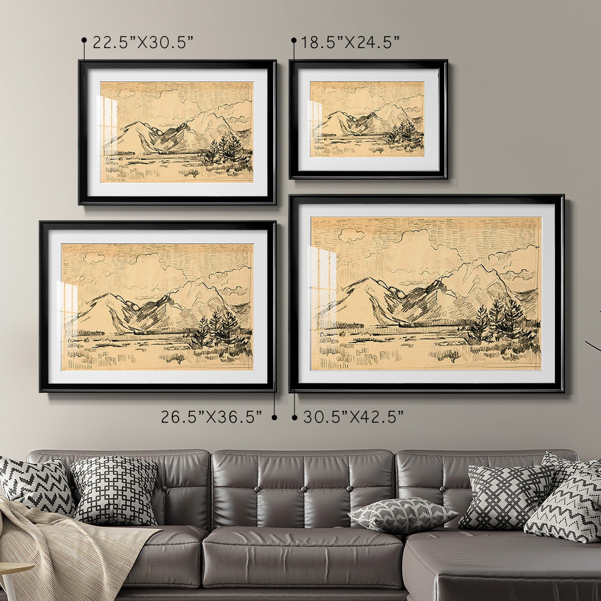 Hatched Horizon II Premium Framed Print - Ready to Hang