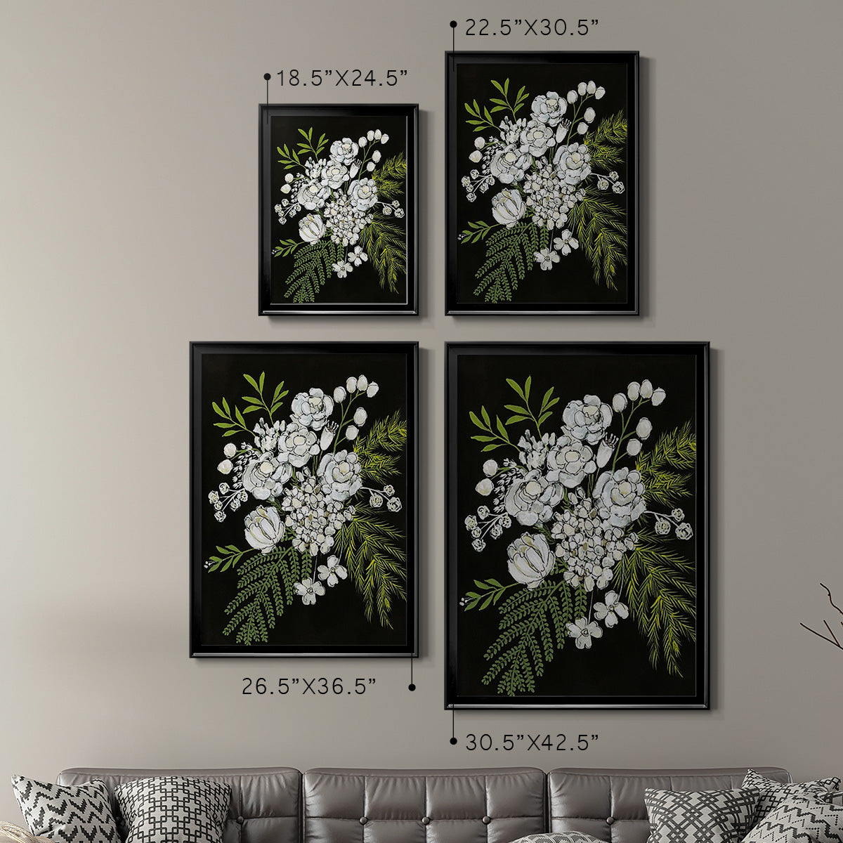 Alabaster Bouquet I - Modern Framed Canvas Print