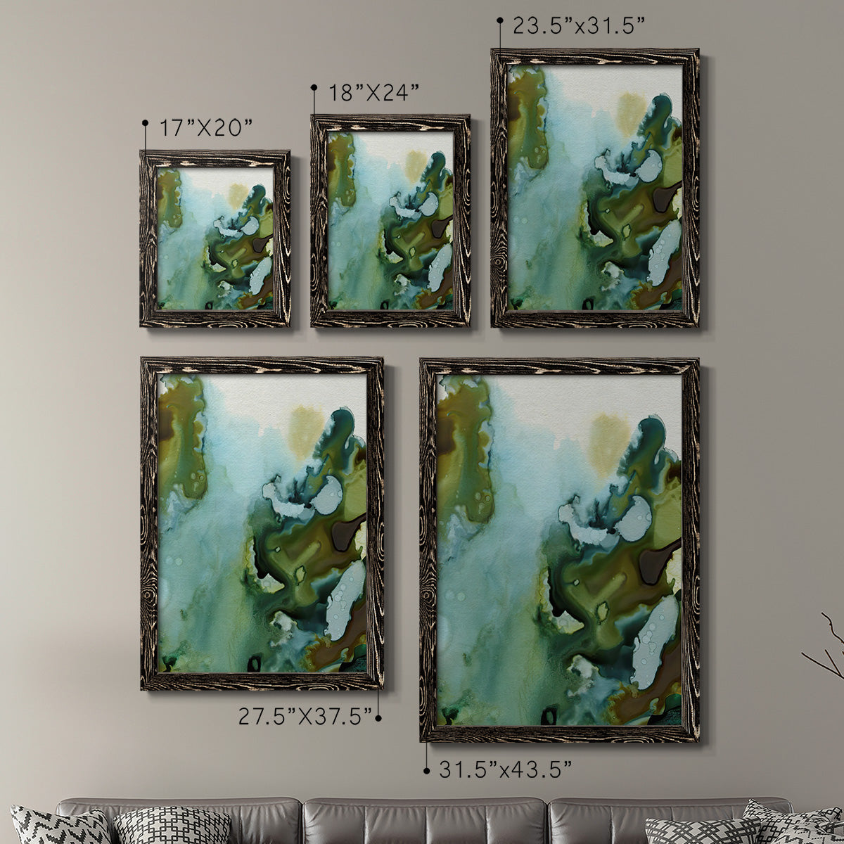 Water and Earth I - Premium Framed Canvas 2 Piece Set - Ready to Hang