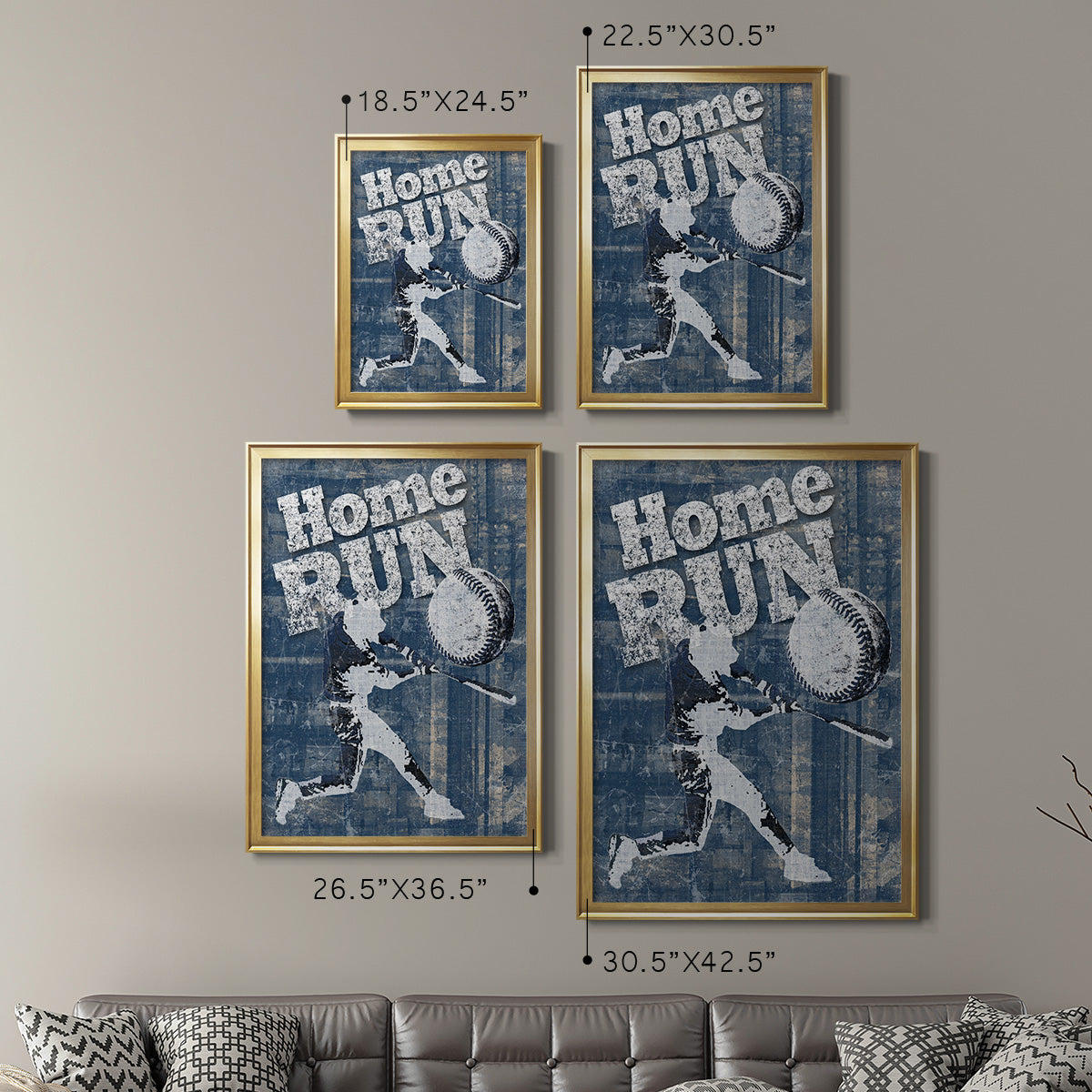 Home Run Hitter - Modern Framed Canvas Print